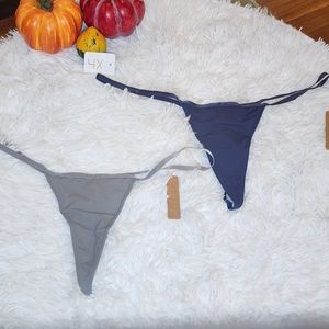 2 pcs SKIMS FITS EVERYBODY MICRO THONG/ GREY, DEEP ROYAL/ 4X/ NWT